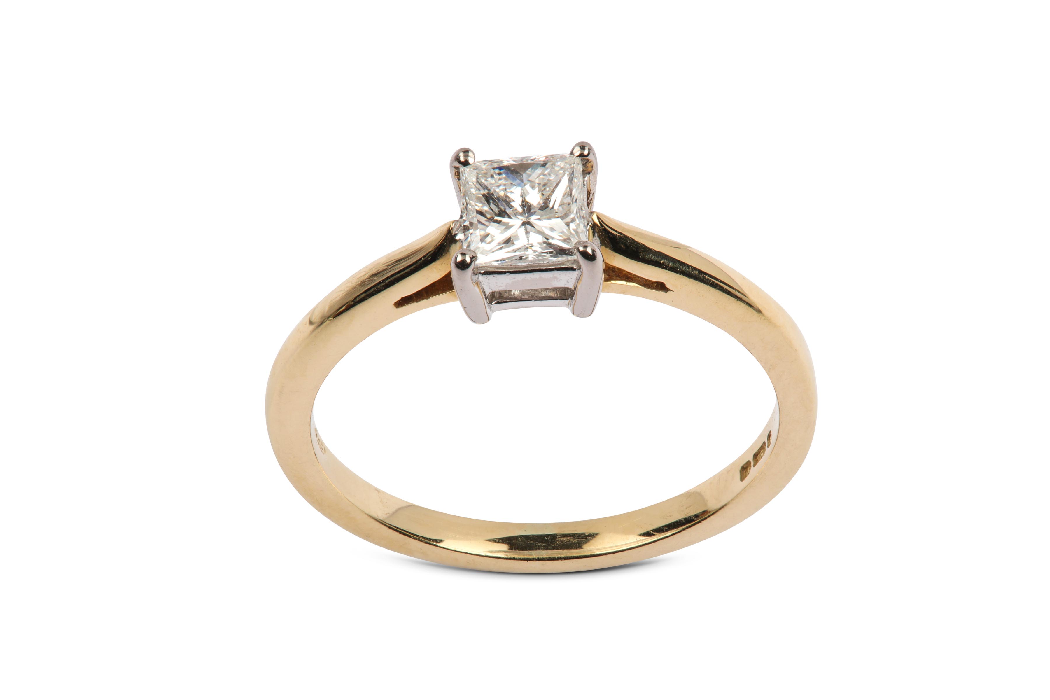 A diamond single-stone ring