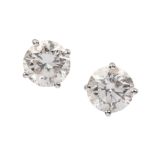 A pair of diamond earstuds