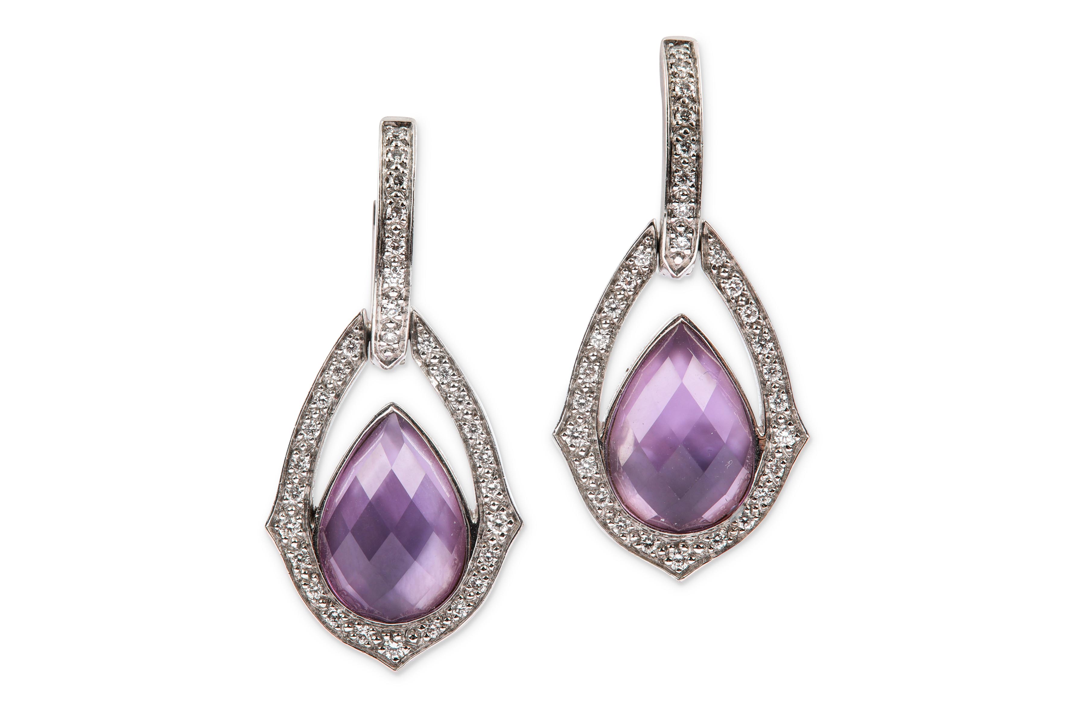 A pair of amethyst and diamond 'Midnight Haze' earrings, by Stephen Webster