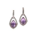 A pair of amethyst and diamond 'Midnight Haze' earrings, by Stephen Webster