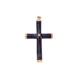 A sodalite cross pendant