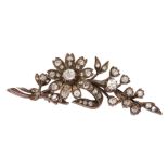 A late 19th century diamond flower brooch