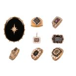 A group of 19th century mourning jewellery