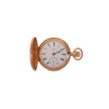 TIFFANY & CO. AN 18K GOLD FULL HUNTER FOB WATCH. Case Reference/serial: 16161. Date: C.1912.