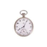 OMEGA. A SILVER OPEN FACE POCKET WATCH. Case number: 7514217. Date: Circa 1910. Movement: Signed,