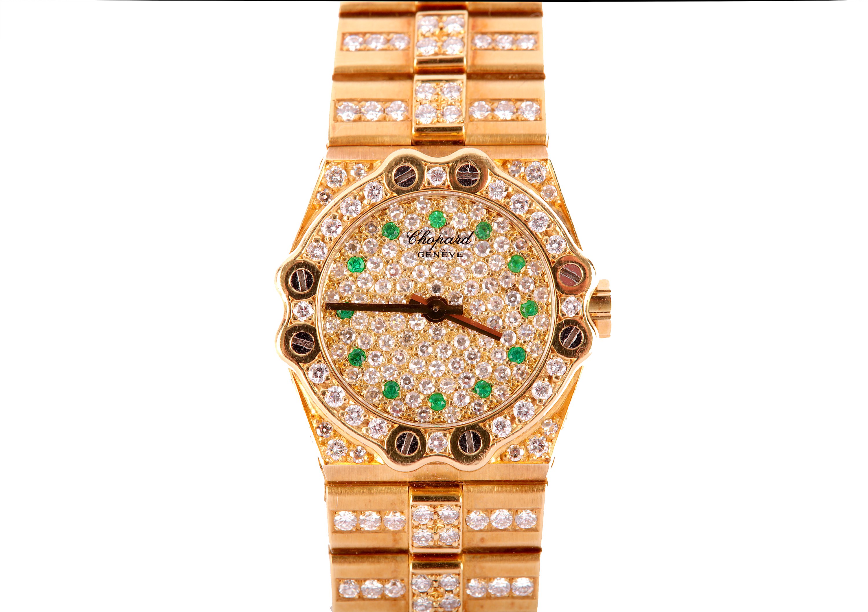 CHOPARD. AN 18K GOLD AND ORIGINAL GEM SET QUARTZ BRACELET WATCH. Model: St Moritz.  Case reference/ - Image 2 of 7