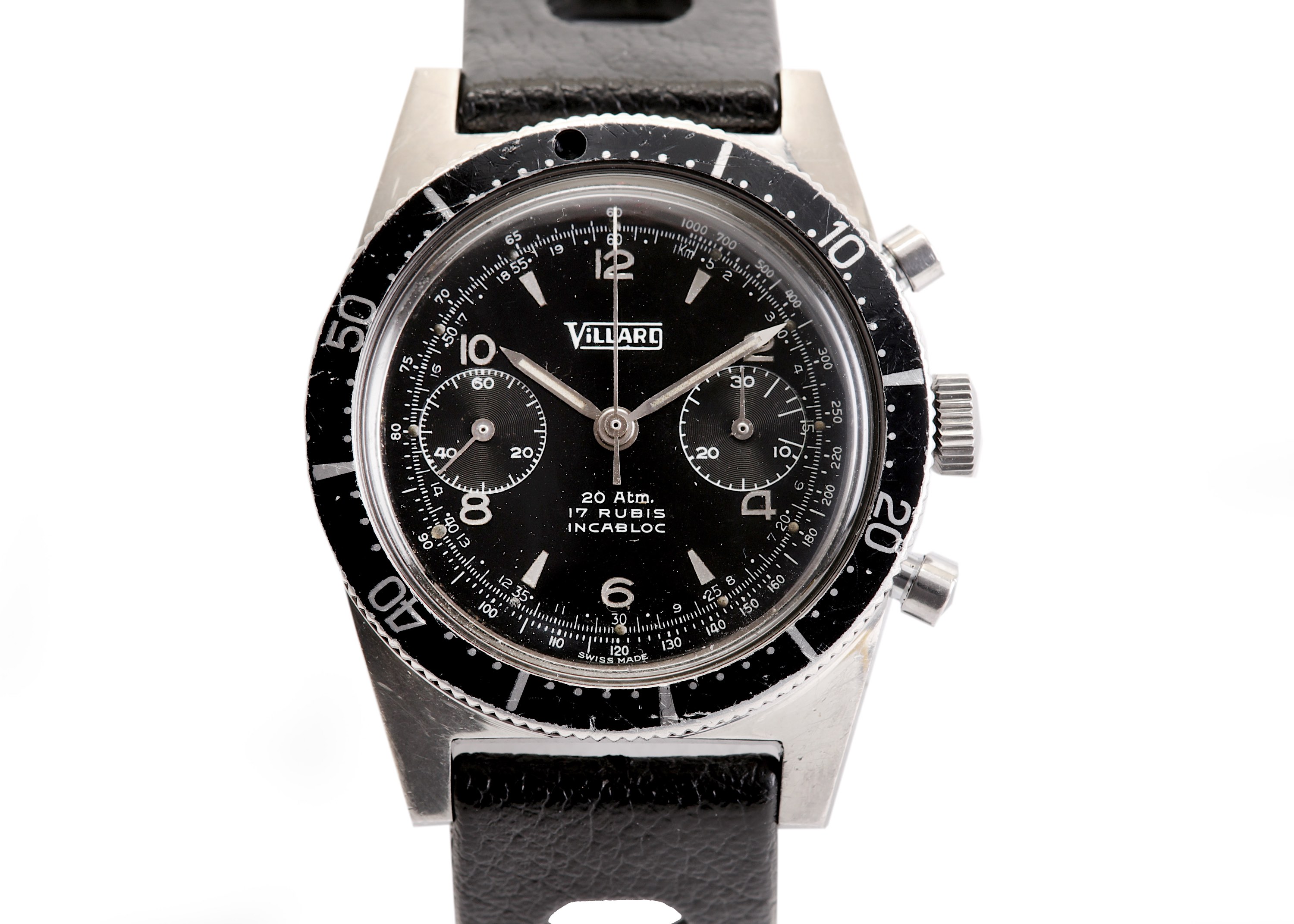 VILLARD. A STAINLESS STEEL CHRONOGRAPH WRISTWATCH. Case reference: 361. Date: C.1960's. Movement: - Image 6 of 6