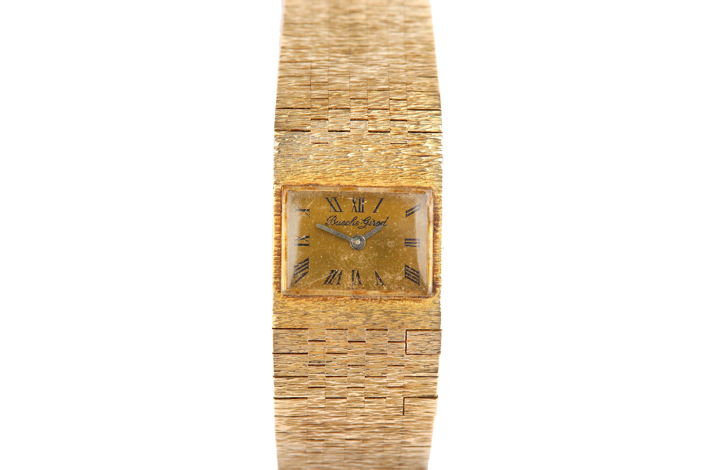 BUECHE GIROD. A 9K GOLD MANUAL WIND BRACELET WATCH. Date: C.1950's. Movement: Cal.1677 AS, manual. - Image 2 of 4