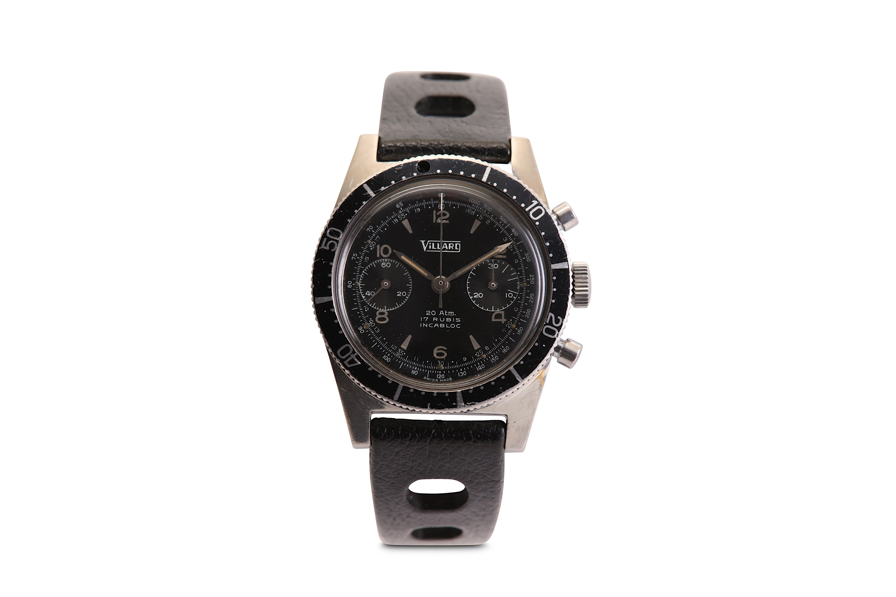 VILLARD. A STAINLESS STEEL CHRONOGRAPH WRISTWATCH. Case reference: 361. Date: C.1960's. Movement: