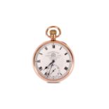 THOMAS RUSSELL & SONS. A 9K GOLD OPEN FACE POCKET WATCH. Maker: Thomas Russell & Sons. Case