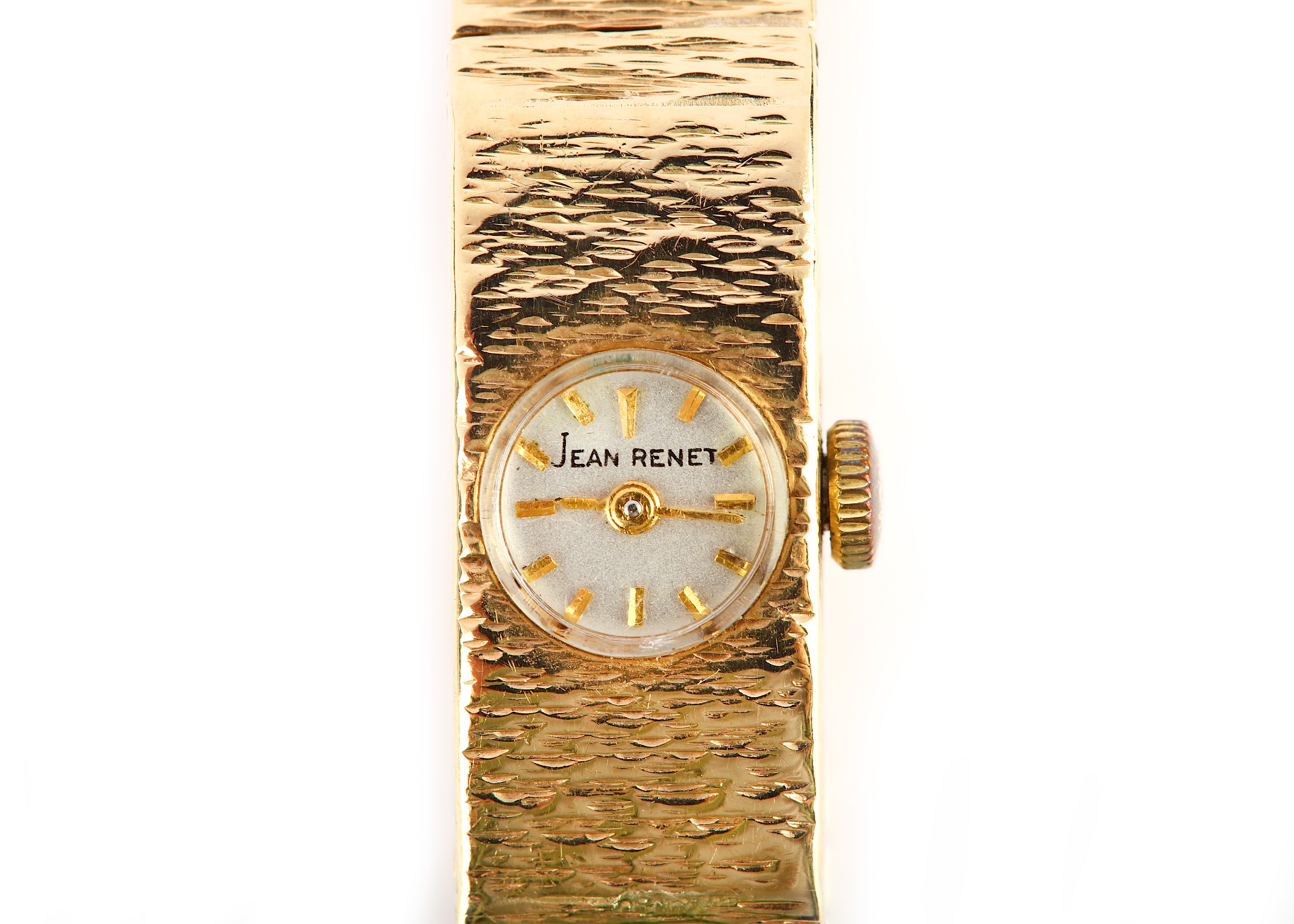 JEAN RENET. A LADIES 9K GOLD MANUAL WIND BRACELET WATCH. Date: 1959. Serial number: 610686. - Image 2 of 5