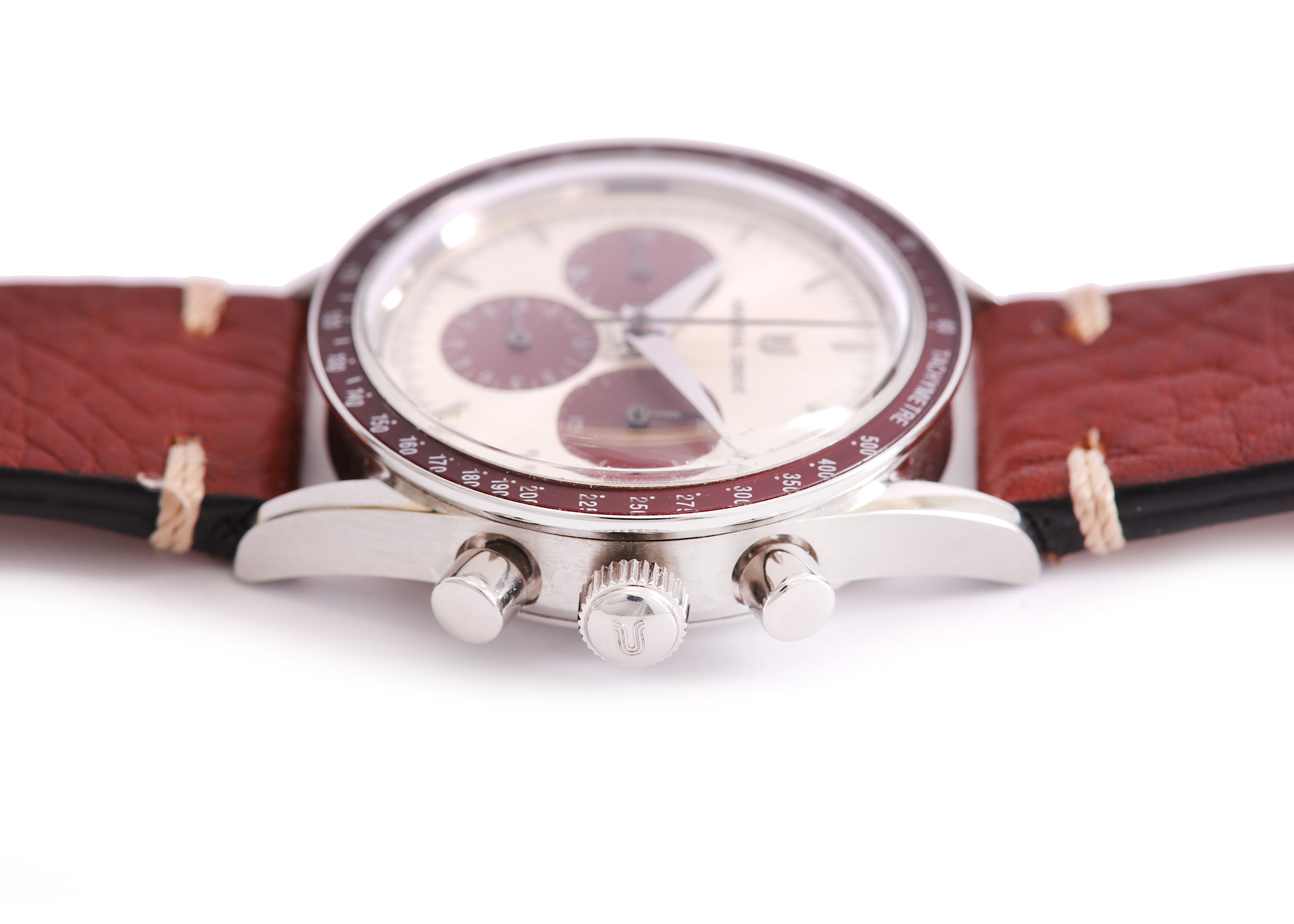 UNIVERSAL. A GENTS STAINLESS STEEL CHRONOGRAPH WRISTWATCH. Model: Compax. Reference/Serial number: - Image 2 of 5