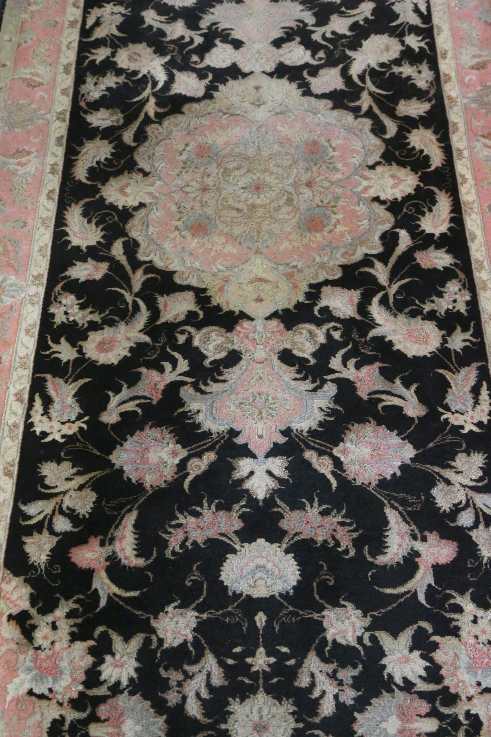 A FINE PART SILK TABRIZ RUNNER, NORTH-WEST PERSIA approx: 11ft. x 2ft.11in.(335cm. x 89cm.) the - Image 3 of 5