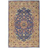 A VERY FINE PART SILK ISFAHAN RUG, CENTRAL PERSIA approx: 5ft.2in. x 3ft.6in.(157cm. x 107cm.)