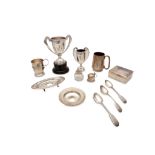 A mixed group of sterling silver items
