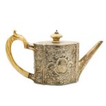 A George III antique sterling silver teapot, London 1781, by George Smith