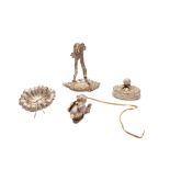 A mixed group of antique Austrian silver, including a small swing-handled dish, Vienna 1851, maker's