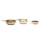 A mixed group of antique silver items, comprising an American sterling silver porringer, Providence