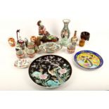 An interesting collection of Chinese and Japanese porcelain items, to include a pair of miniature