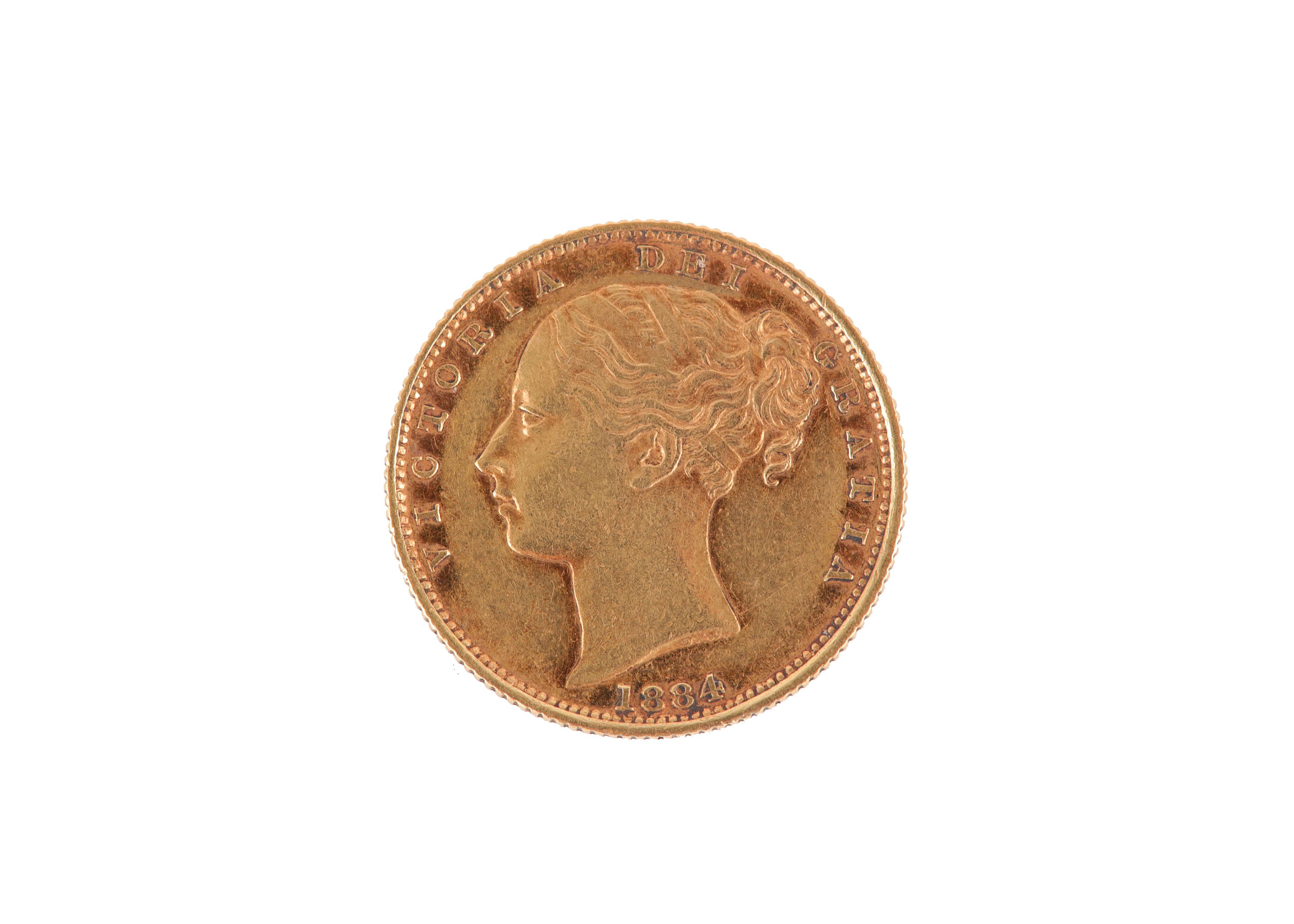 A Victorian gold Sovereign, dated 1884, Sydney mint, 22mm diameter - Image 2 of 2