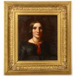 A portrait of lady, 19th Century, oil on panel, unsigned, 22.5 x 19.5cm, in a gilt frame