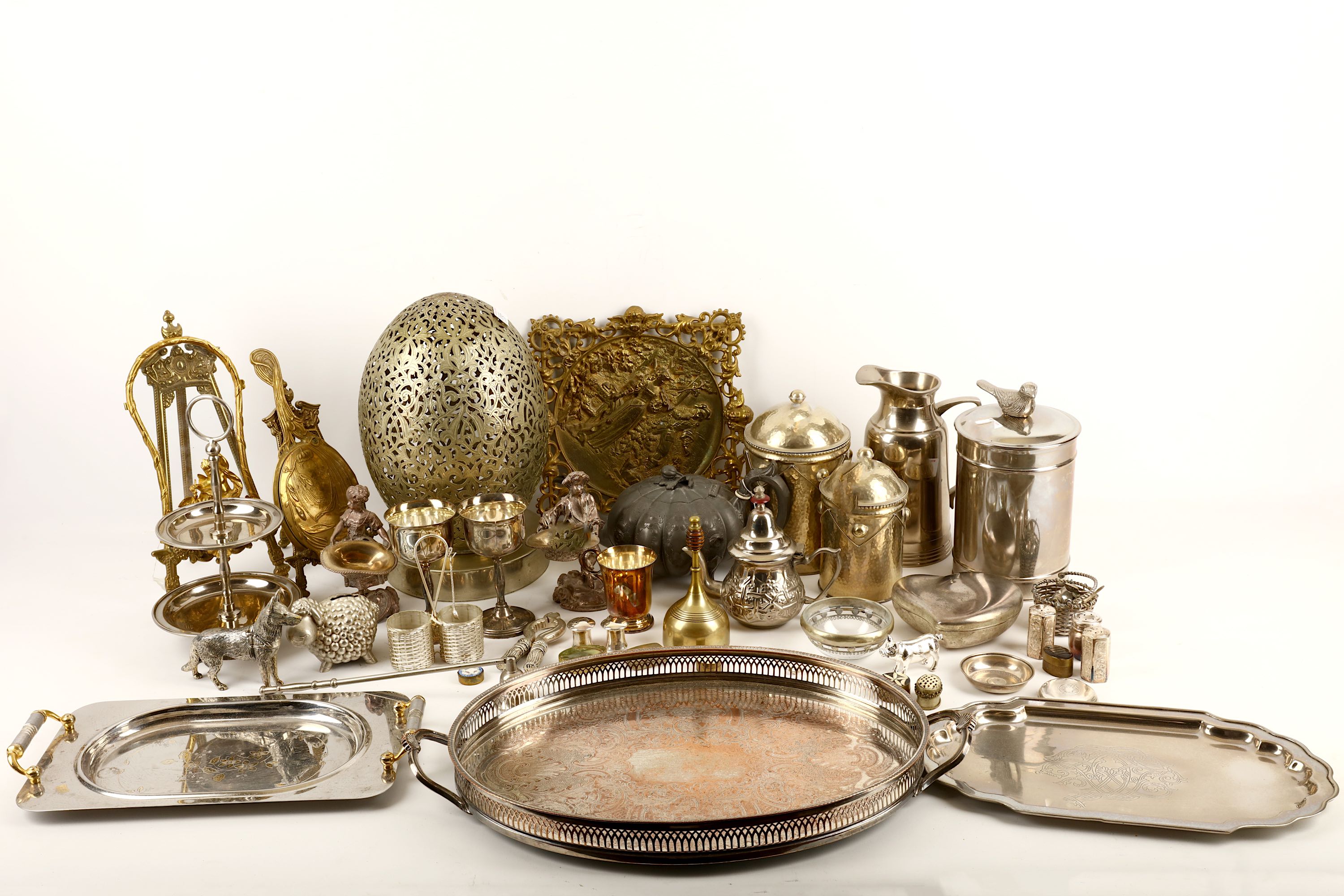A miscellaneous selection of silver plated items, mostly mid-20th Century, to include a Sheffield