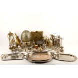 A miscellaneous selection of silver plated items, mostly mid-20th Century, to include a Sheffield