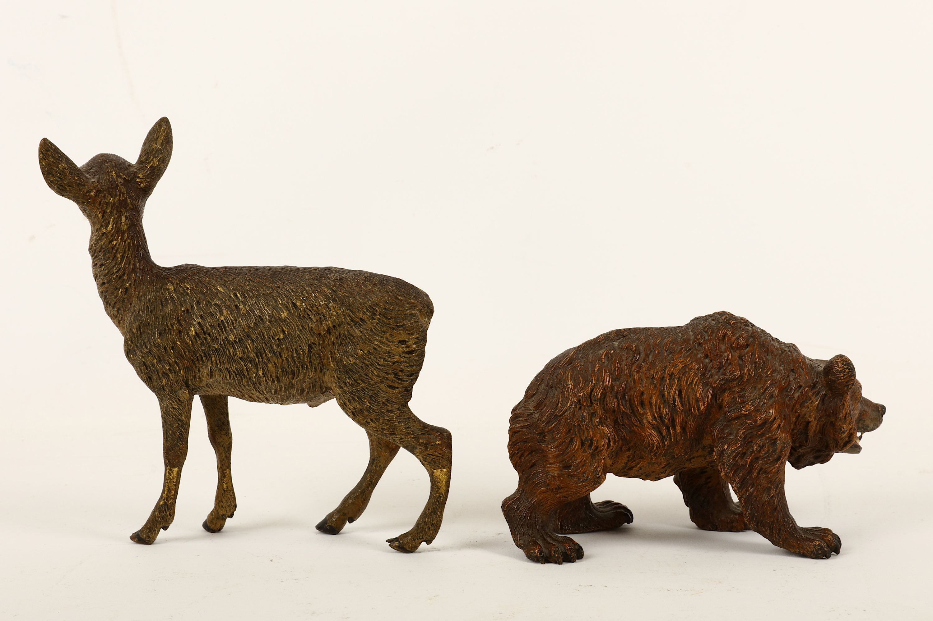 Franz Bergman (Austrian, 1861-1936), two cold painted bronze models of animals, one naturalistically - Image 2 of 2