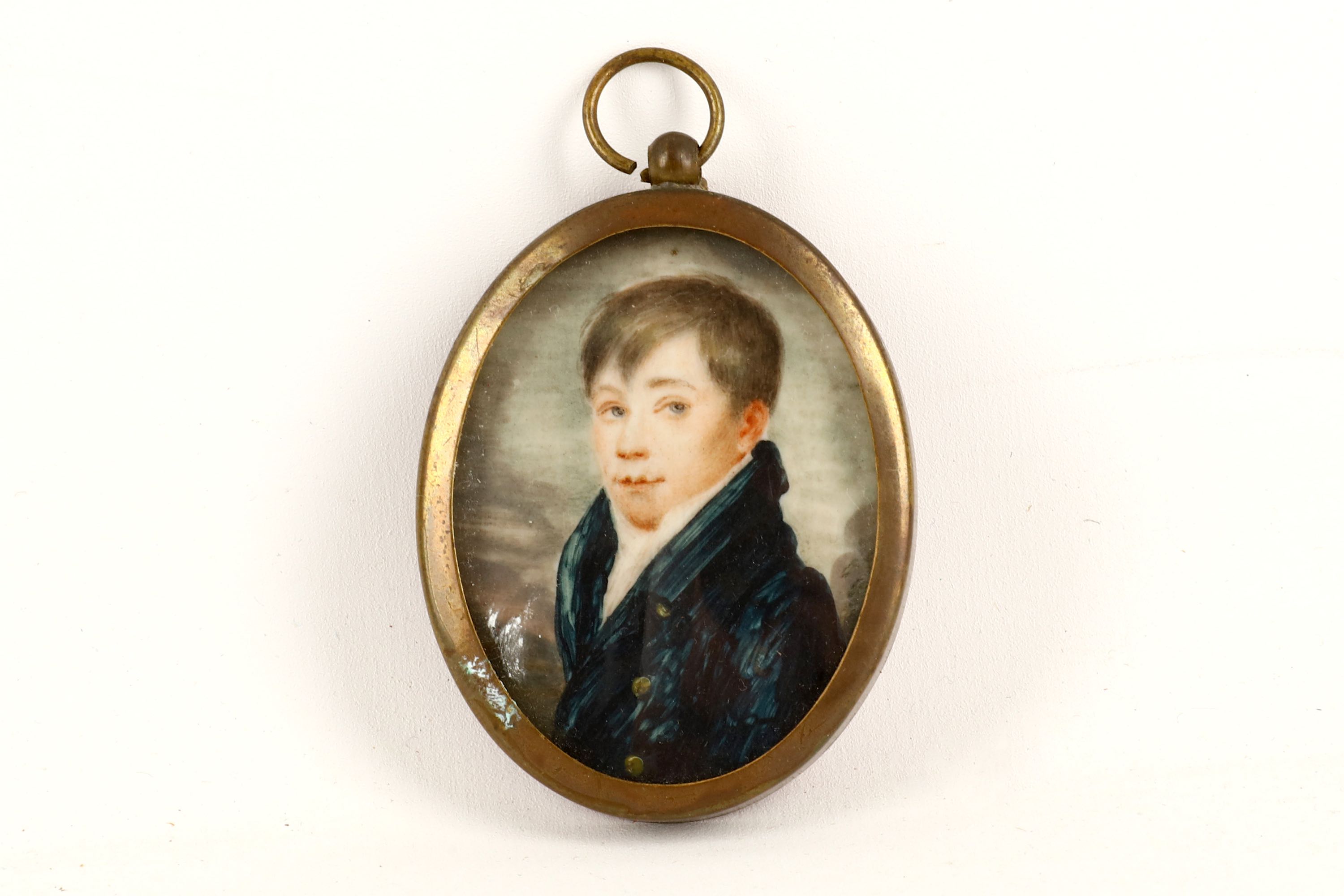 A collection of miniature paintings, 19th and 20th Century, including two overpainted prints, two - Image 3 of 6