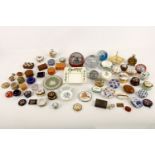 An interesting collection of porcelain trinket boxes, to include examples by Halcyon Days and