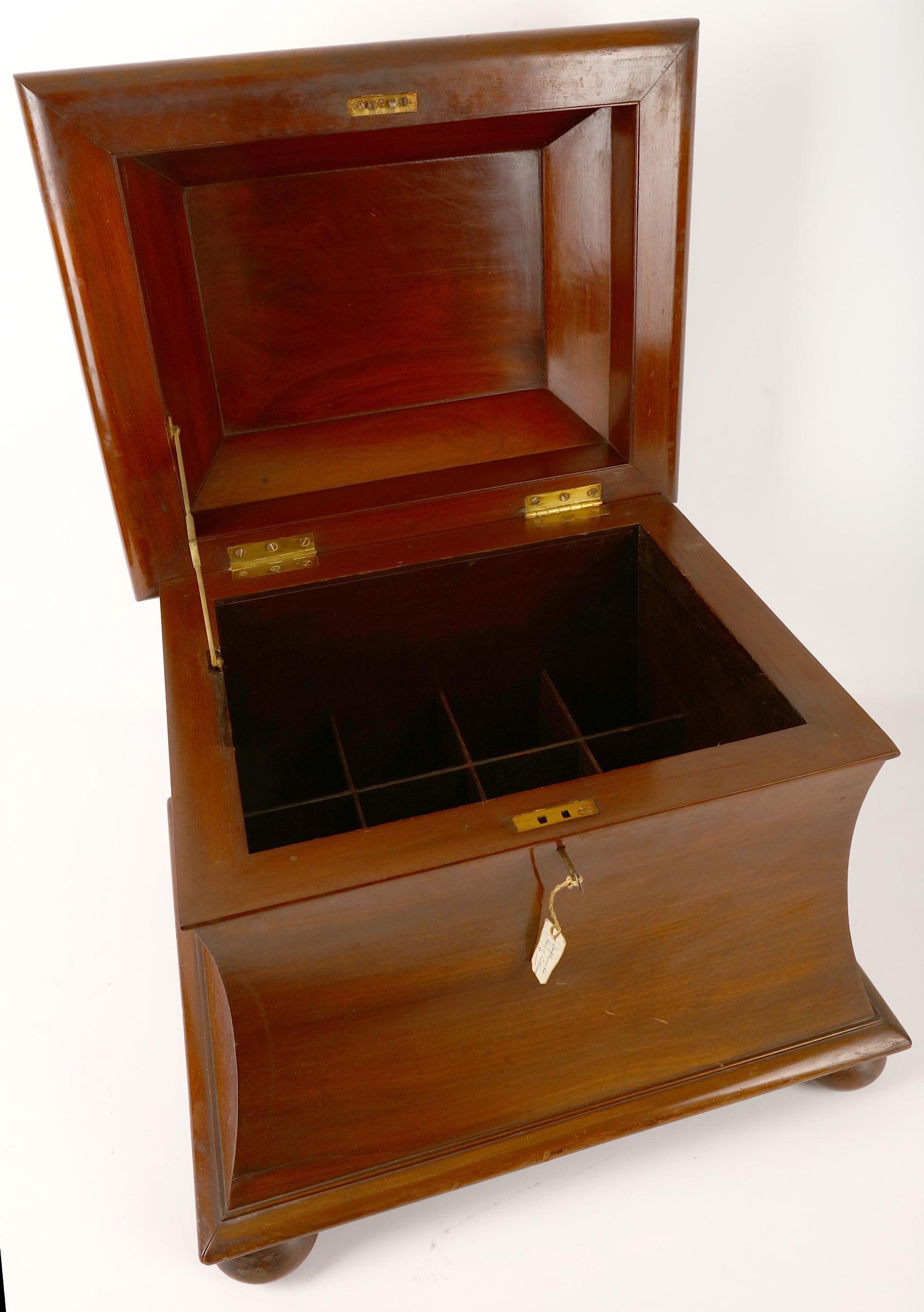 A Victorian mahogany cellarette, of rectangular sarcophagus form, the hinged top enclosing a - Image 2 of 2