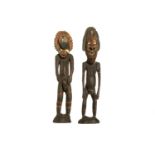 TWO SEPIK RIVER WOOD FIGURES Both the male and the