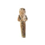 AN EGYPTIAN FAIENCE SHABTI  The small shabti was m