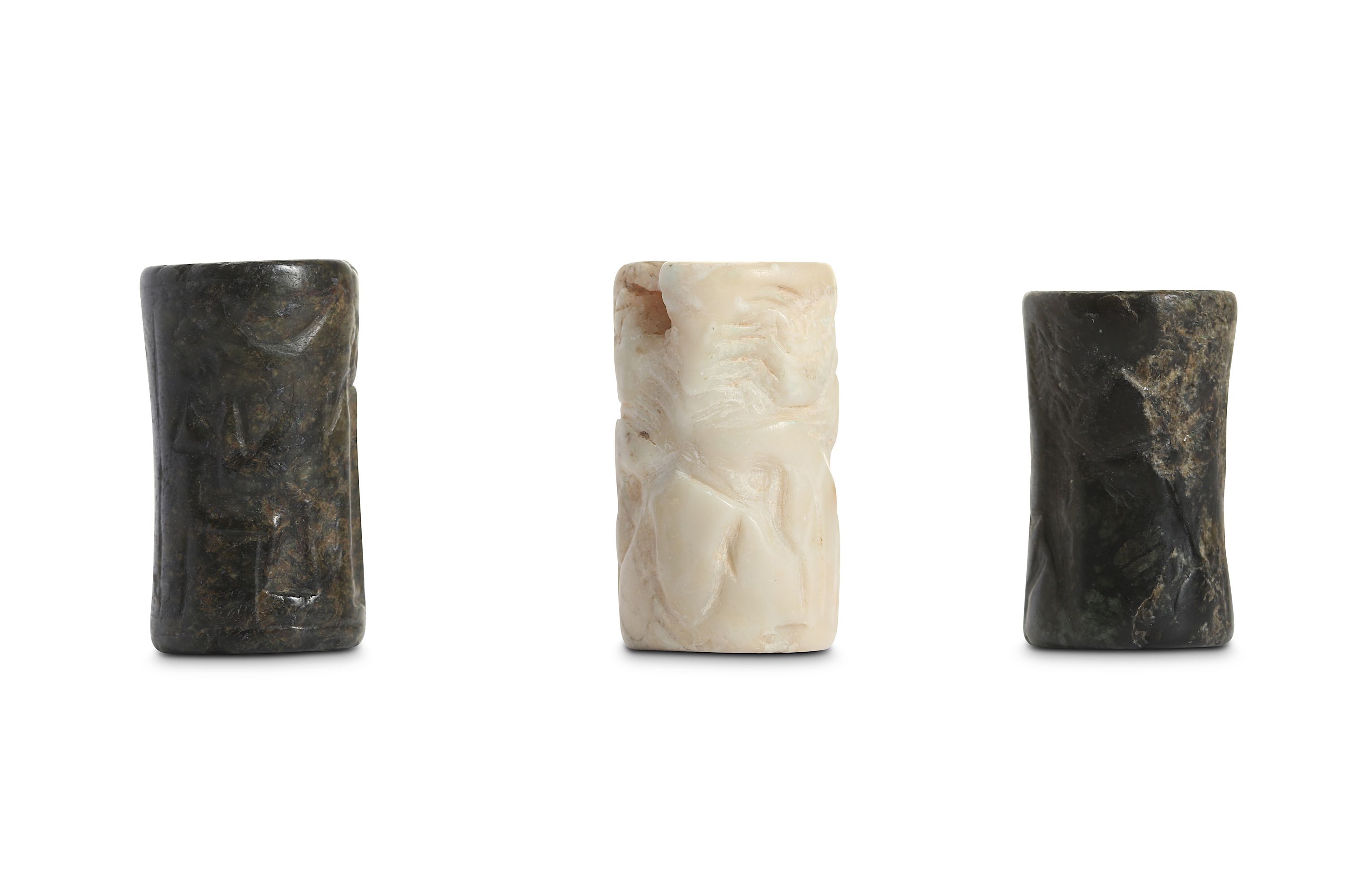 THREE MESOPOTAMIAN CYLINDER SEALS Circa 3rd Millen