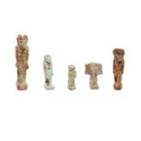 A GROUP OF EGYPTIAN GLAZED COMPOSITION AMULETS Including a pale blue amulet of Taweret, 2.5cm