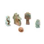 A GROUP OF EGYPTIAN GLAZED COMPOSITION AMULETS Inc