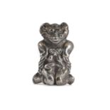 A CENTRAL AMERICAN WHITE METAL ZOOMORPHIC FIGURE A highly unusual heavy white metal figure,