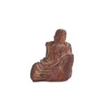 AN AFTER THE ANTIQUE WOOD STATUETTE OF ZEUS Carved