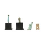 FOUR EGYPTIAN GLAZED COMPOSITION AMULETS Including