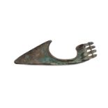 A BRONZE LURISTAN AXE HEAD Circa 1st Millennium B.C. With a slightly downward curving blade, with