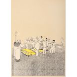 Blu (Italian), 'Funeral', 2007, screenprint in colours on 200 gsm recycled straw buff paper,