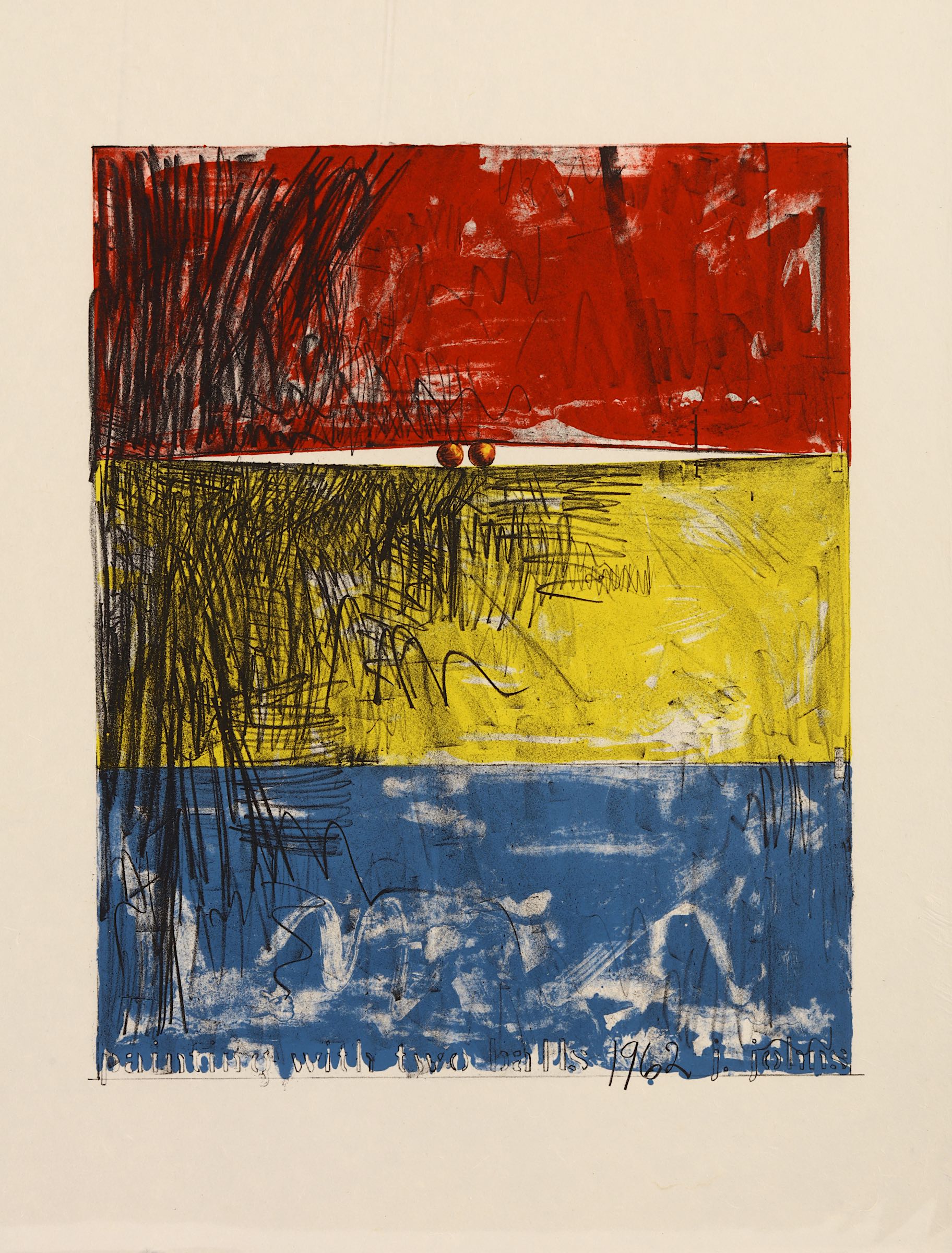 Jasper Johns (American b.1930), 'Painting With Two Balls I', 1962, unsigned facsimile copy,