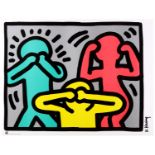 Keith Haring (American 1958-1990), 'See No Evil, Hear No Evil, Speak No Evil', offset lithograph