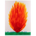 David Shrigley (British b.1968), 'I Am Currently On Fire', 2017, screenprint in colours on
