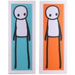 Stik (British) 'Standing Figure (Teal & Orange)',