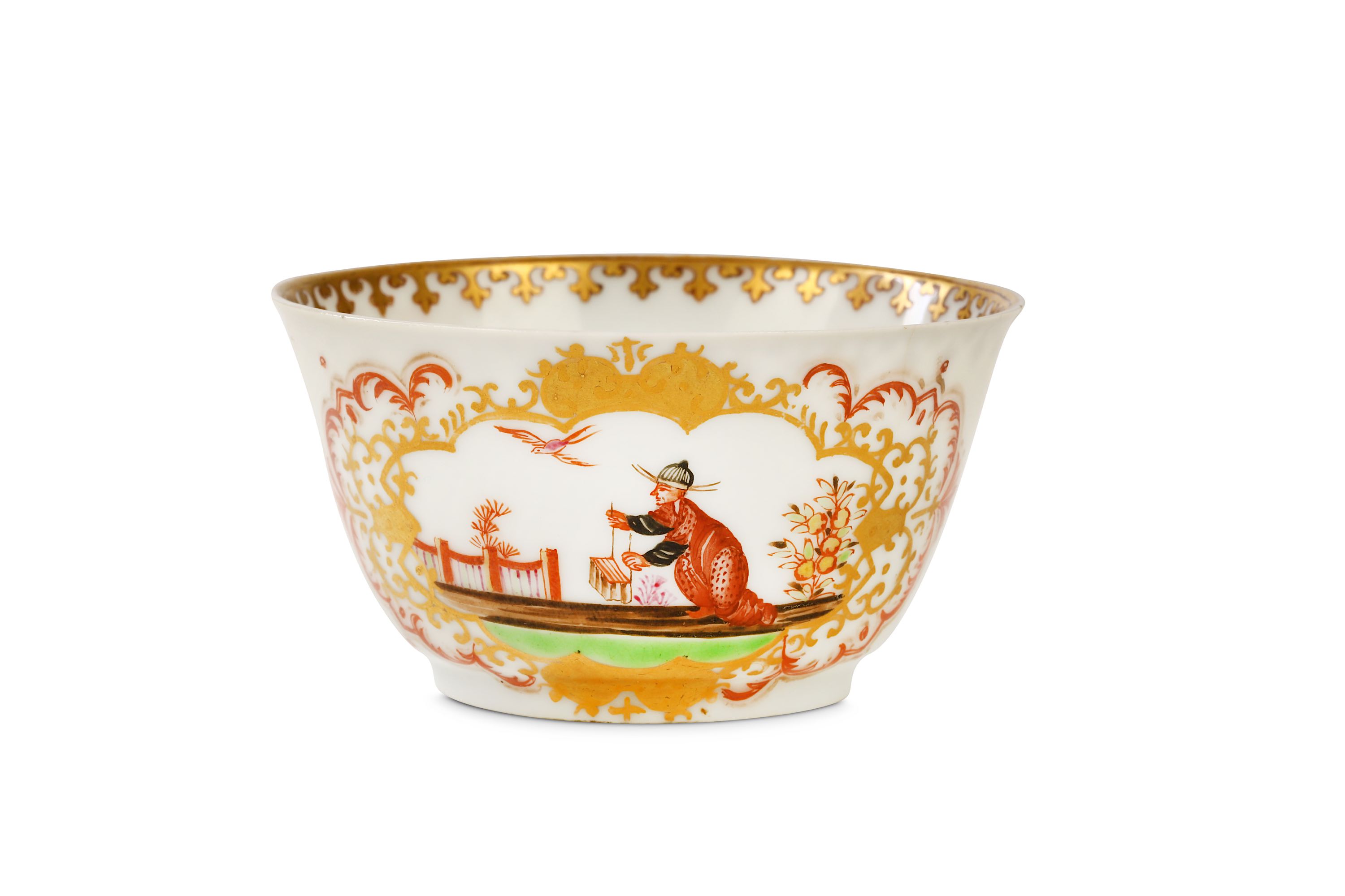 A HAUSMALER-DECORATED CHINESE EXPORT PORCELAIN TEABOWL