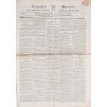 Napoleonic Wars.- Edition of the 'Leicester Journal' featuring news of the battle of Issy and of the