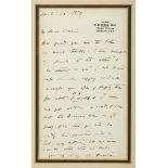 Darwin (Charles) Autograph letter signed ('Ch. Darwin') to his cousin (possibly Sir Francis Galton),