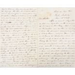 Allen (John) Autograph letter signed to his brother, reading in part "We will probably for a long