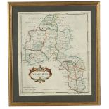 Morden (Robert) Map of Oxfordshire, cartouche with title lower left, engraved and hand-coloured,